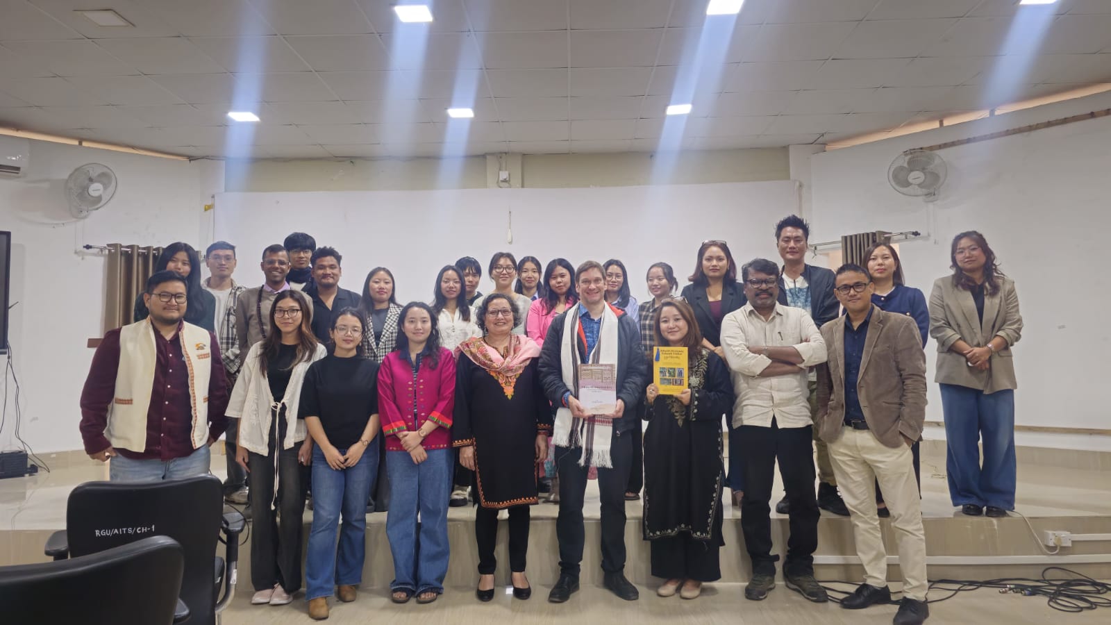 Tim with staff, scholars and students of the Arunachal Institute for Tribal Studies.