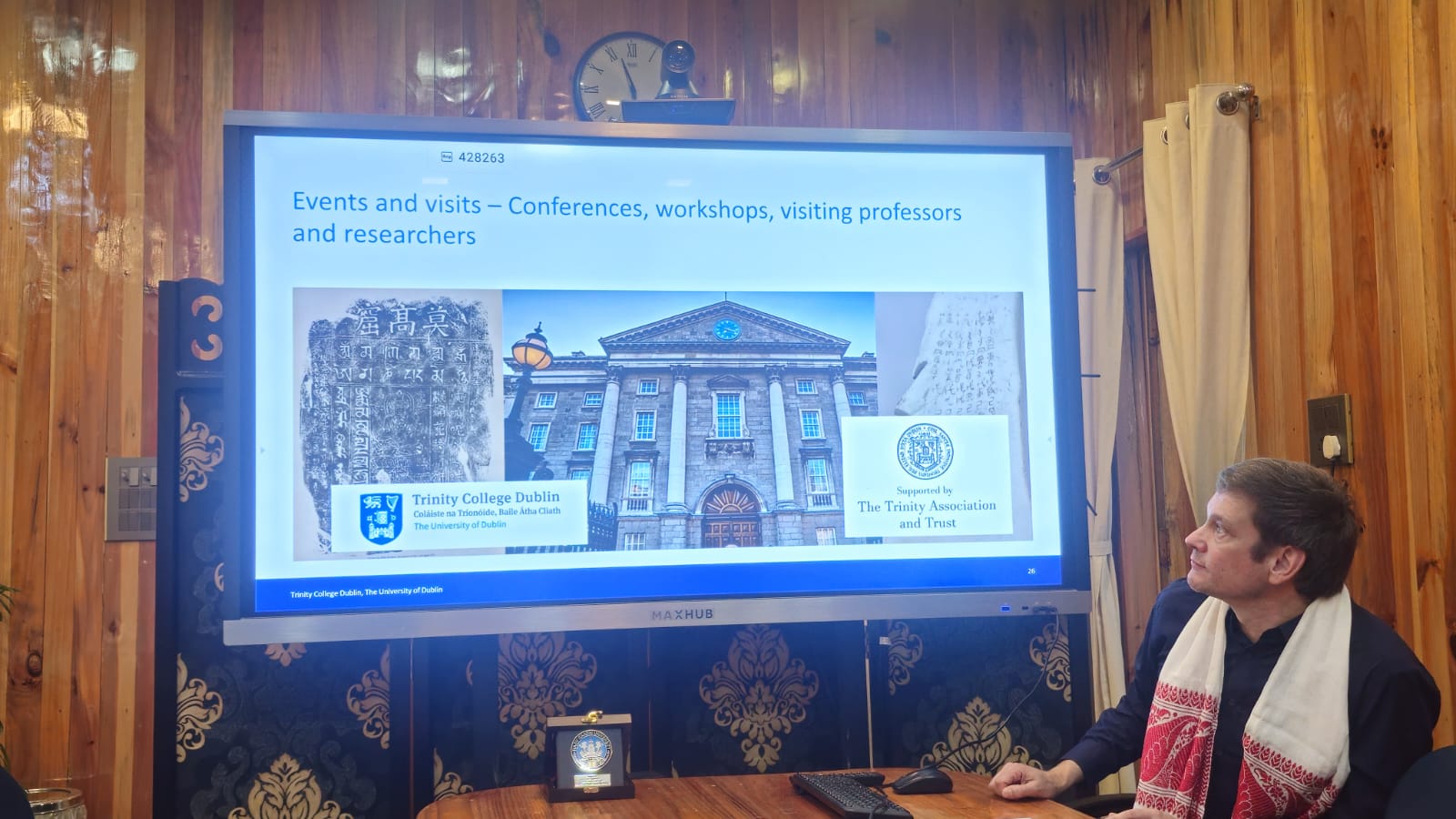 Tim delivering his introduction to Trinity College Dublin.